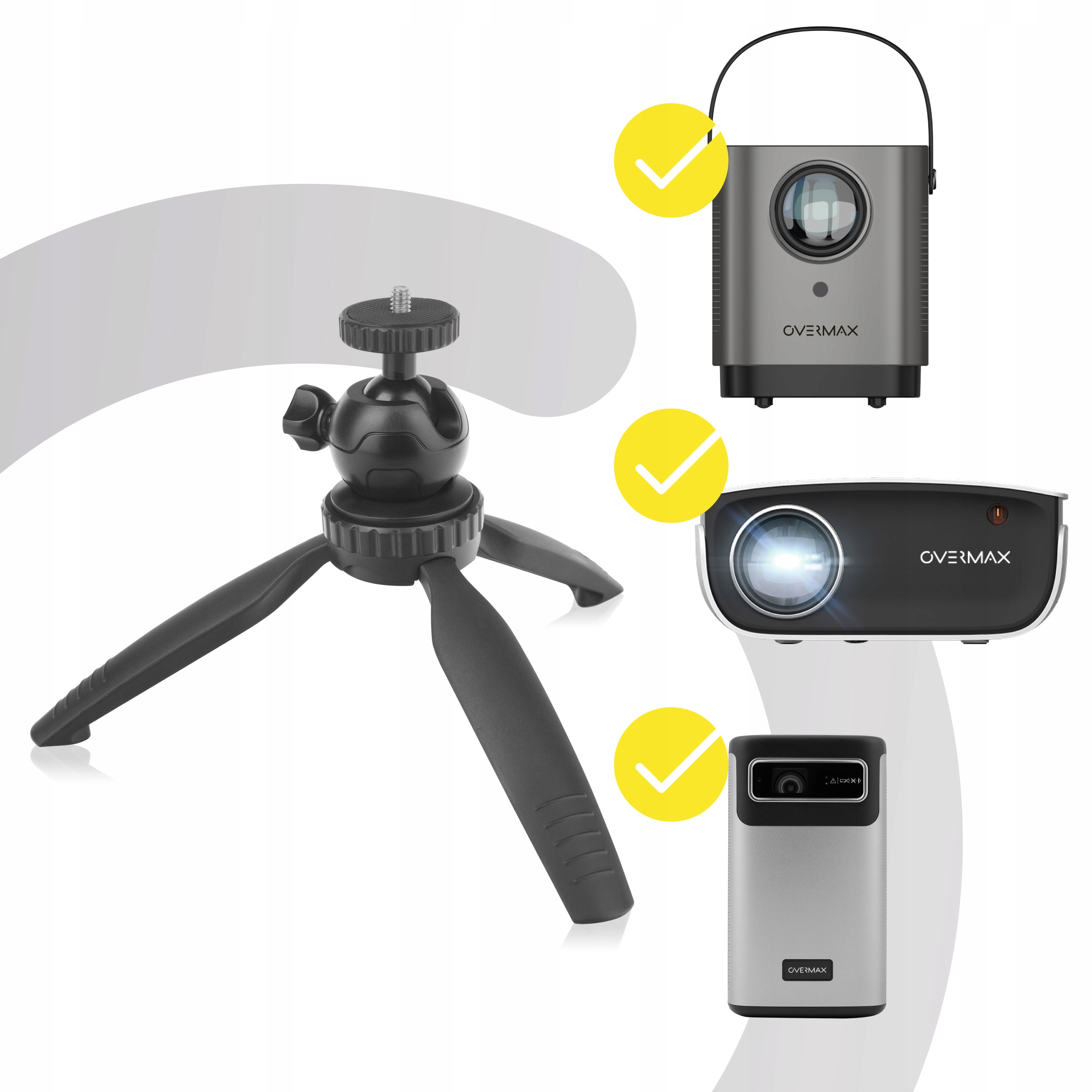 STATYW 1/4 MINI STABILNY MAŁY TRIPOD STOŁOWY Projektor Aparat Kamera Typ uchwytu inny