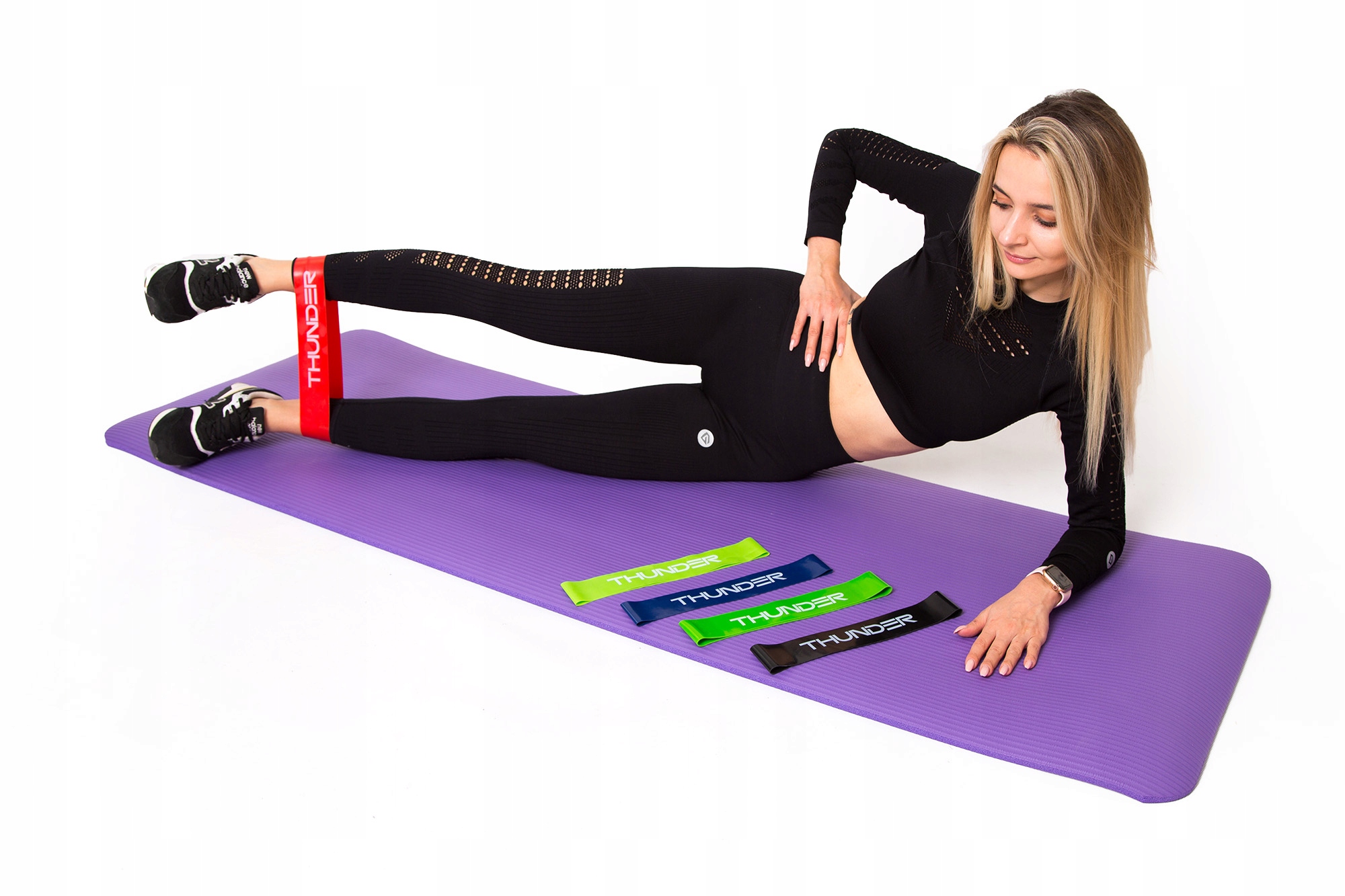 ZESTAW 5 GUM DO ĆWICZEŃ FITNESS MINI BAND TAŚMY Model Thunder