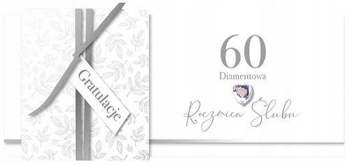

Kartka na 60 rocznicę ślubu Diamentową lux KPAS66
