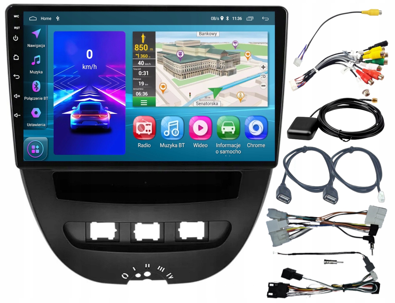 Autorádio Android Toyota Aygo 2005-2014 Usb Wifi Carplay Bt 64 Gb