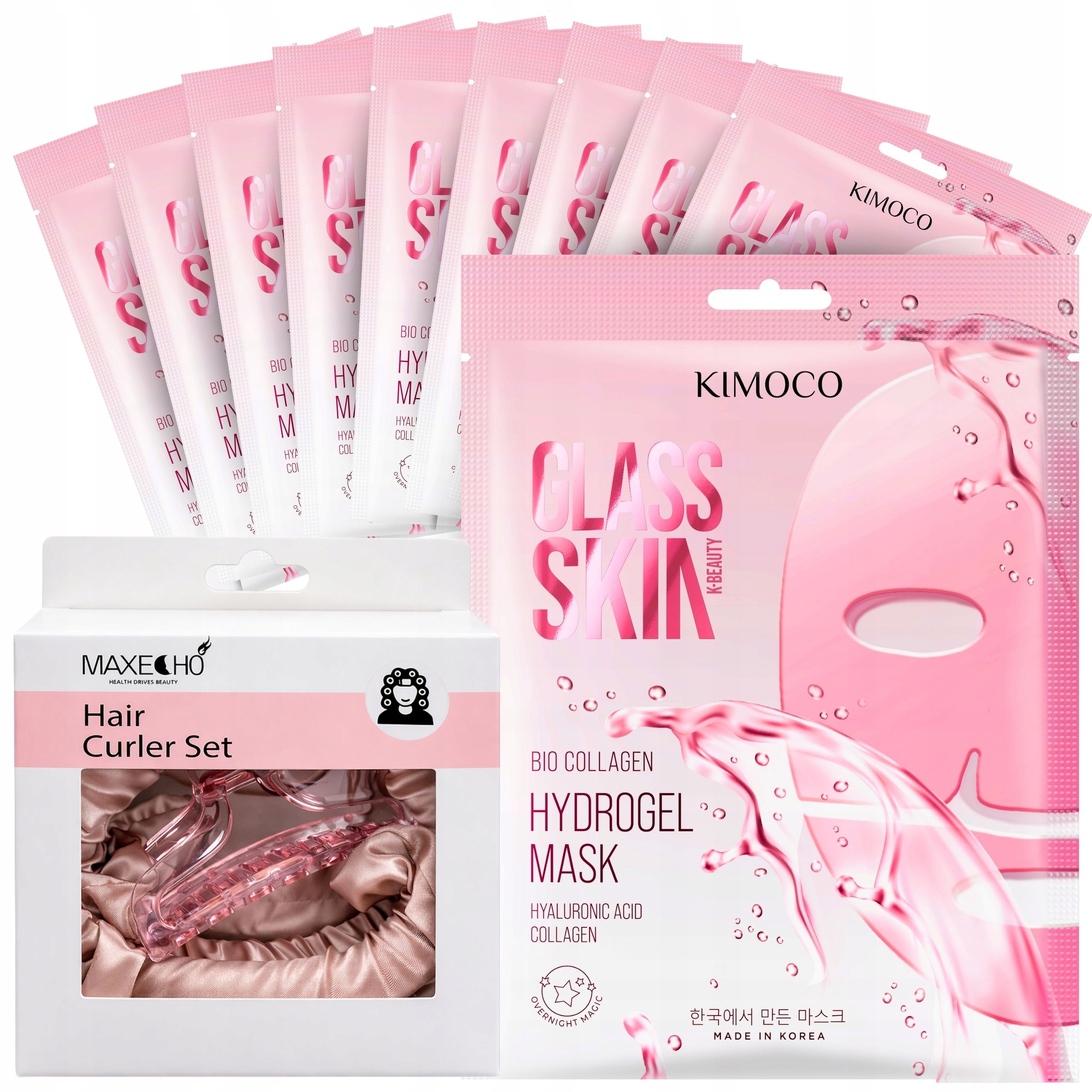 Kimoco Glass Skin Zestaw 10 Sztuk Hydrożelowych masek w płachcie do twarzy