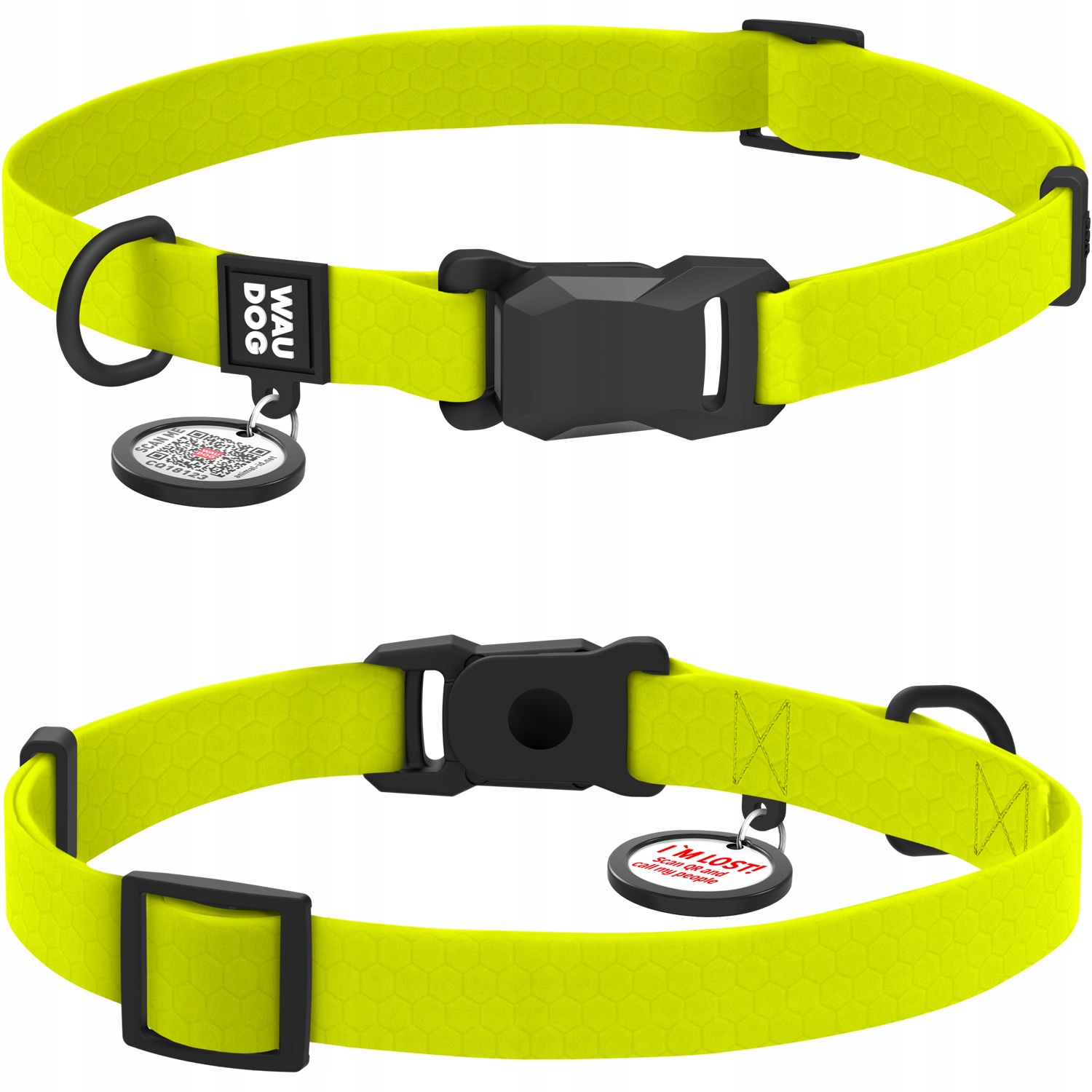 Levně Obojek pro psa Waudog Magnet voděodolný L 34-49 Cm 25 mm limetkový