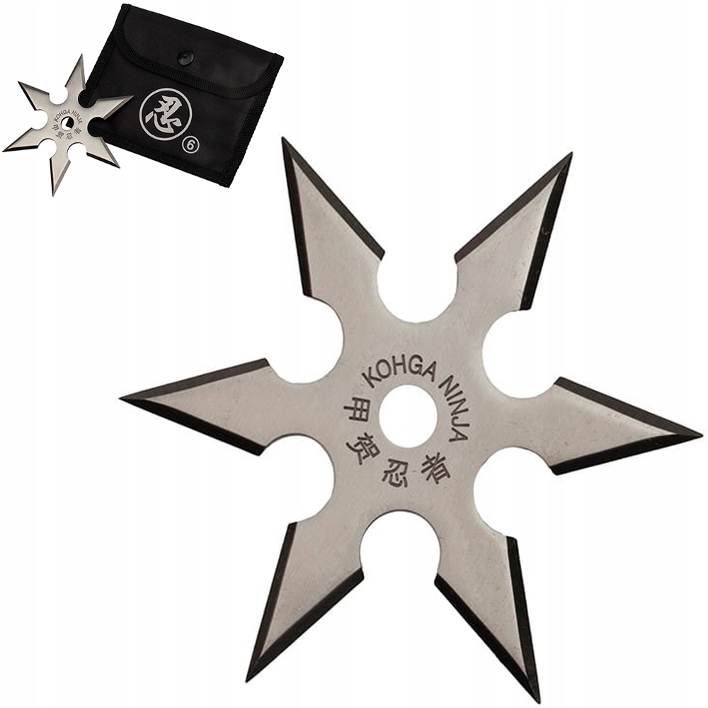 GWIAZDKA NÓŻ SHURIKEN RZUTKA DO RZUCANIA 6-RAMIENNA STAL 420 + ETUI CORDURA