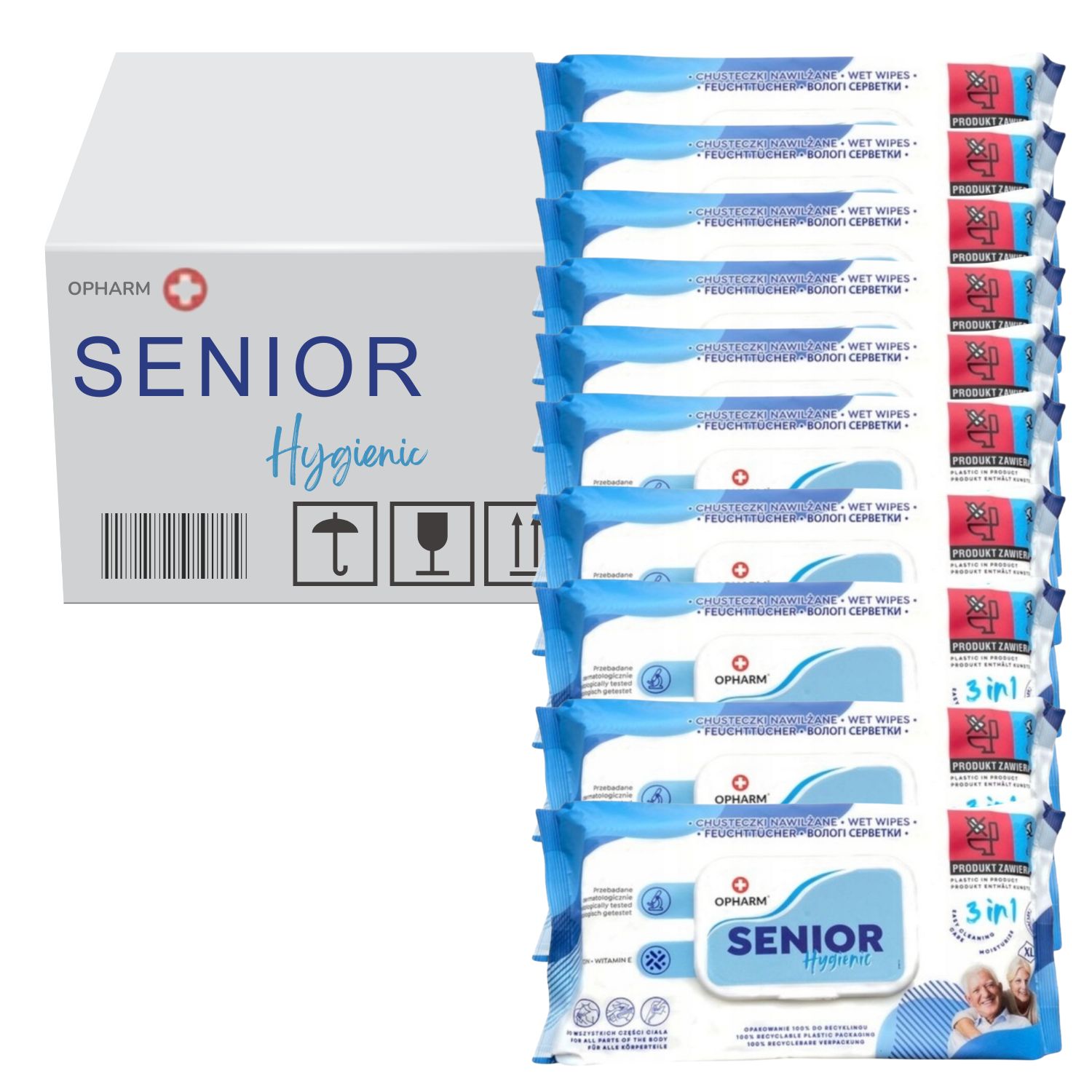 10x72 Opharm Senior Chusteczki pielęgnacja osób starszych leżących chorych