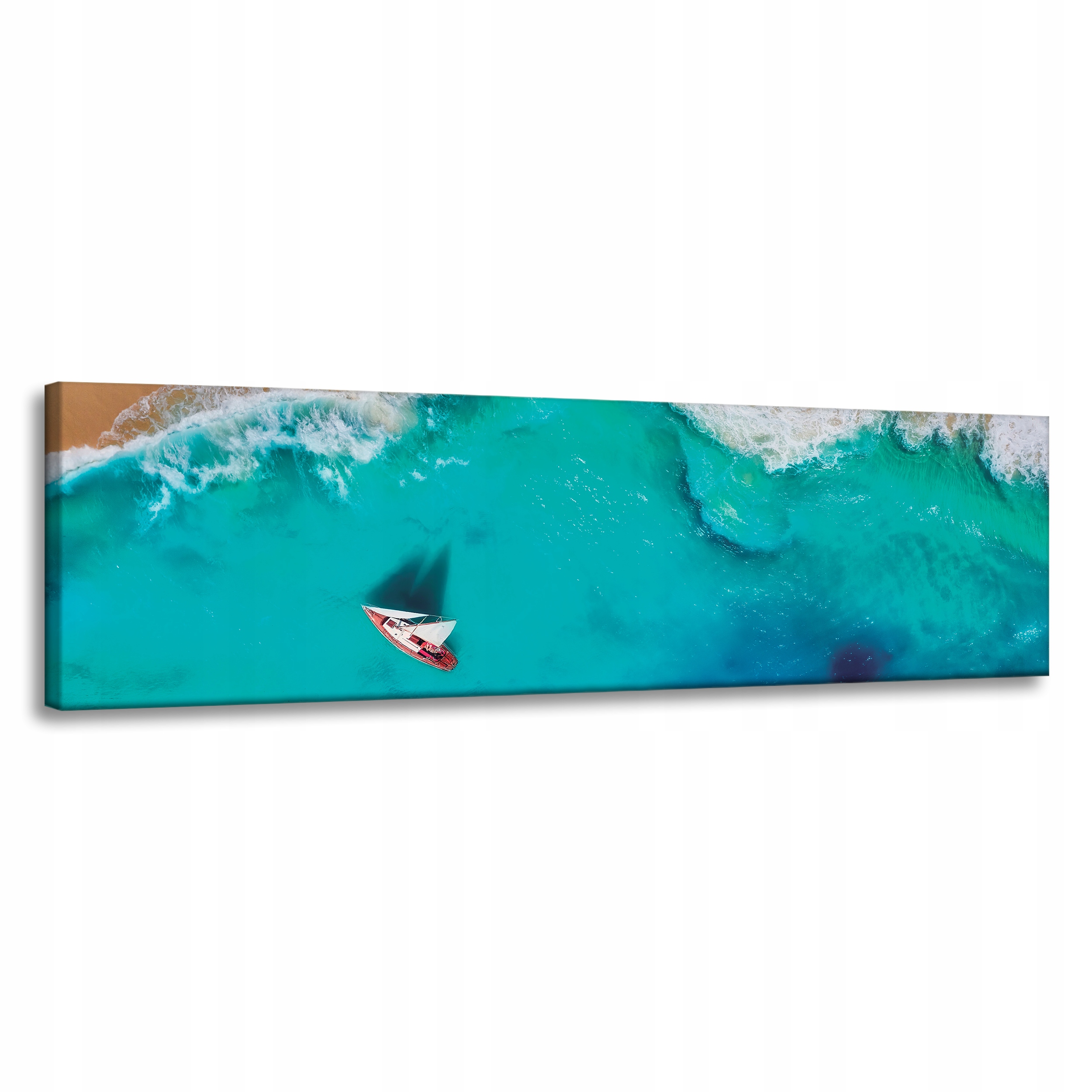 Obraz na plátně Plachetnice Voda Vlny Břeh 120x40 cm