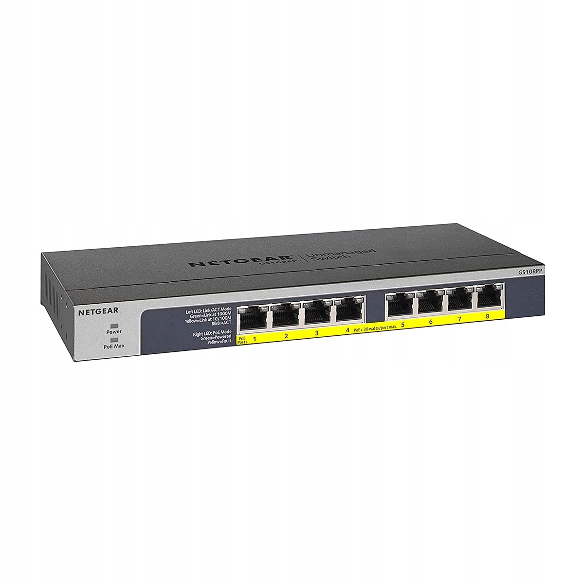 Netgear Switch GS108PP 8xGE PoE/PoE+