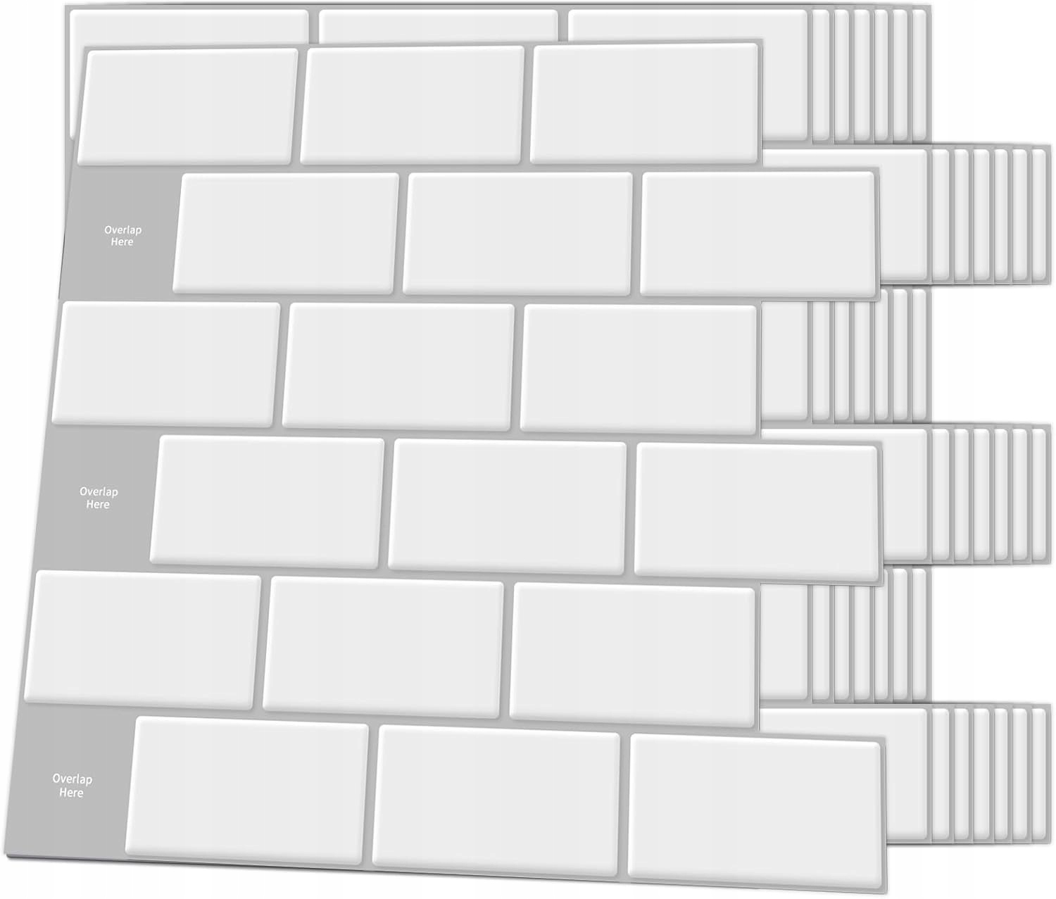 Samolepicí panel Bílá cihla Pvc Laminát Lesk 30x30 cm Sada 6 Ks.