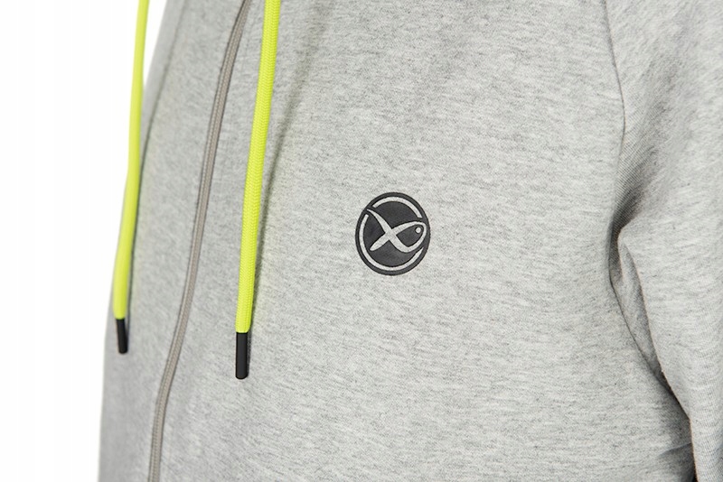 Mikina s kapucí Mikina Black Edition na zip, marl šedá/limetková Matrix XL