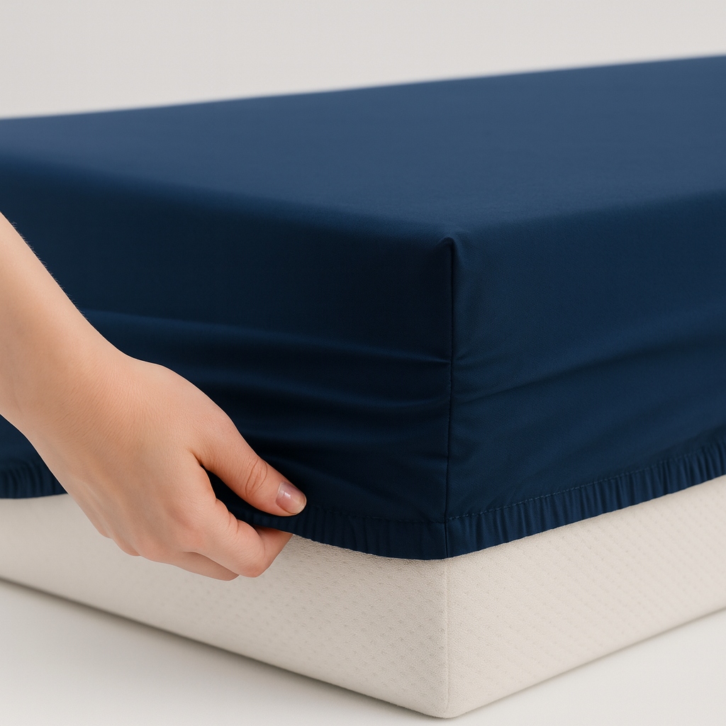 Prostěradlo s gumičkou 180x200 +25 cm 100% Bavlna Saténově modré MrTowel