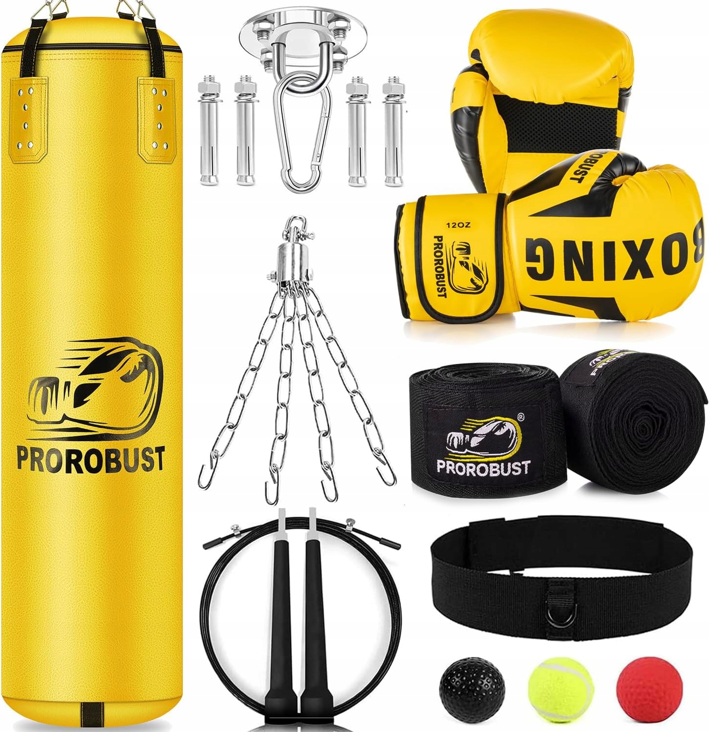 Zestaw bokserski Prorobust 120 cm worek rękawice 12 oz Mma