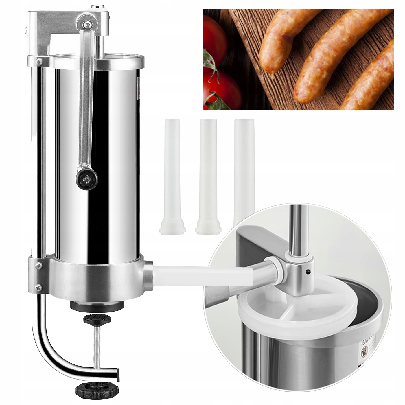 Plnička Do Klobás, Jitrnic Vertikální 3L Ocel 304 Gastro vzduchový ventil