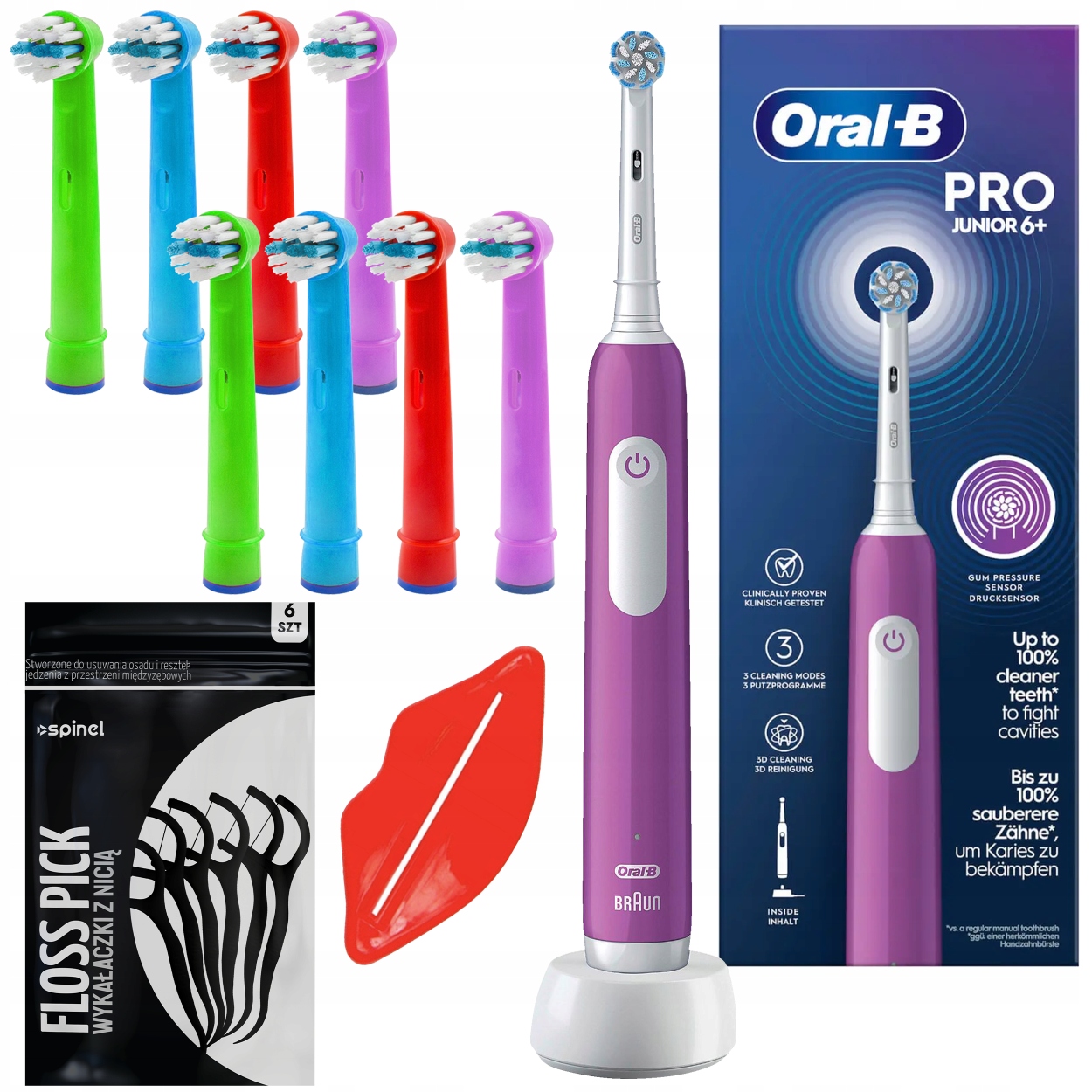 Szczoteczka Do Zębów Dla Dzieci Oral-b Junior 6+ Pro Dodatki Fiolet