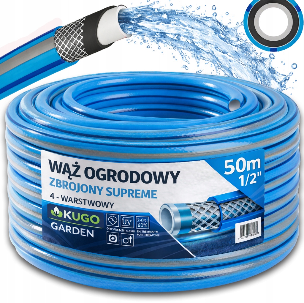 Hadice 1/2" 50 m 4VRSTVÁ Supreme Vyztužená Polská Výroba