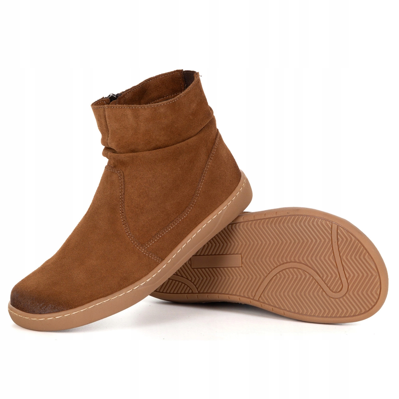 Dámské barefootové boty se zipem, zateplené, velikost 1297, červené, velikost 38