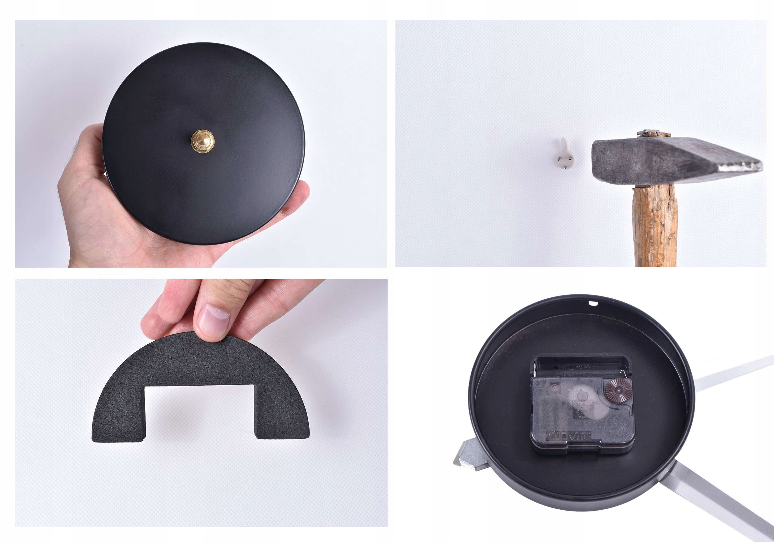 ZEGAR ŚCIENNY DIY 3D NAKLEJANY NOWOCZESNY NA ŚCIANĘ SREBRNY POŁYSK CICHY Linia Zegary DIY