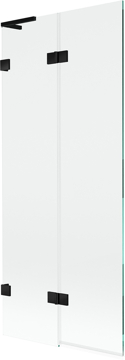 Mexen Lunar L vanová zástěna dvoukřídlá levá 80 x 150 cm, transparentní, če