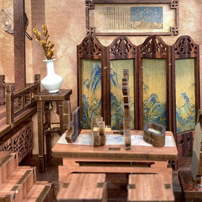 Book nook 3D dėlionė „Čingų dinastijos jazminas“ su LED apšvietimu modelis 333 nuotrauka 11