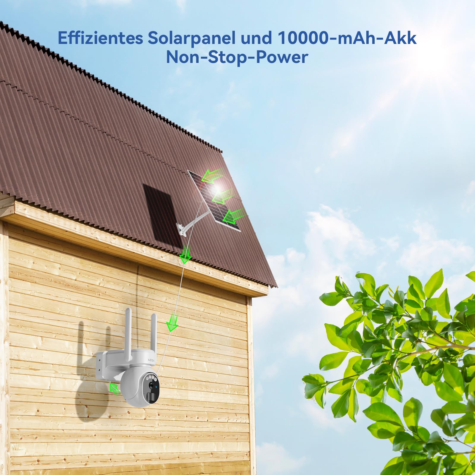 XEGA 4G LTE KAMERA ZEWNĘTRZNA SOLARNA BEZPRZEWODOWA 2K HD 3MP PTZ — miniatura 3