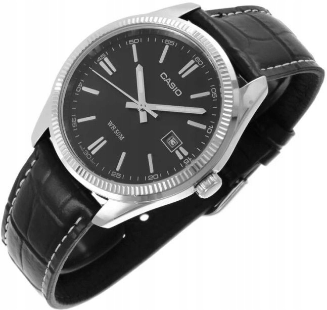 Klasický A Elegantní Černý Pánské Hodinky Casio MTP-1302PL-1A Na Opasku