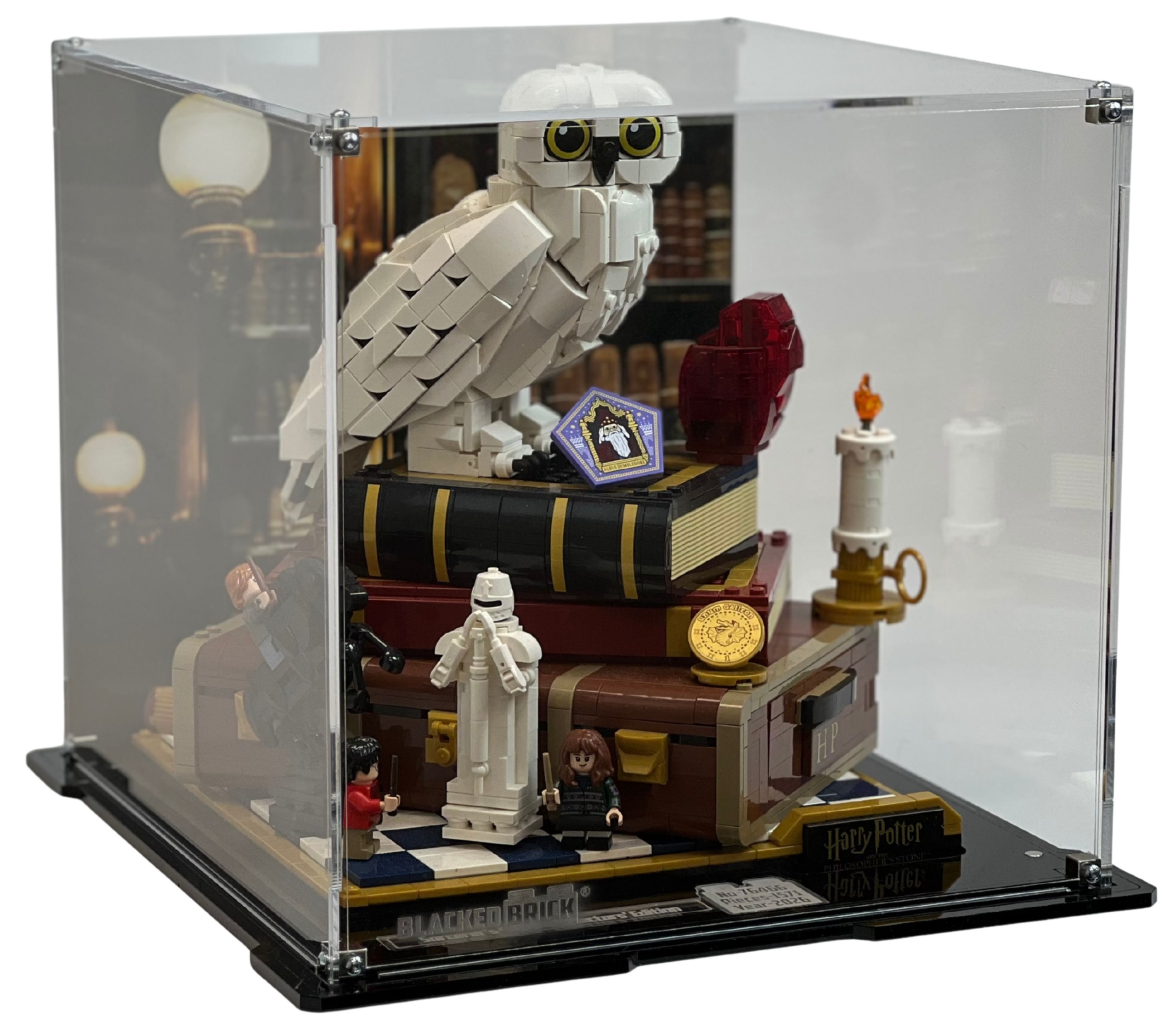 Vitrína s pozadím Blacked Brick pre Lego 76466 Harry Potter Filozofický kameň