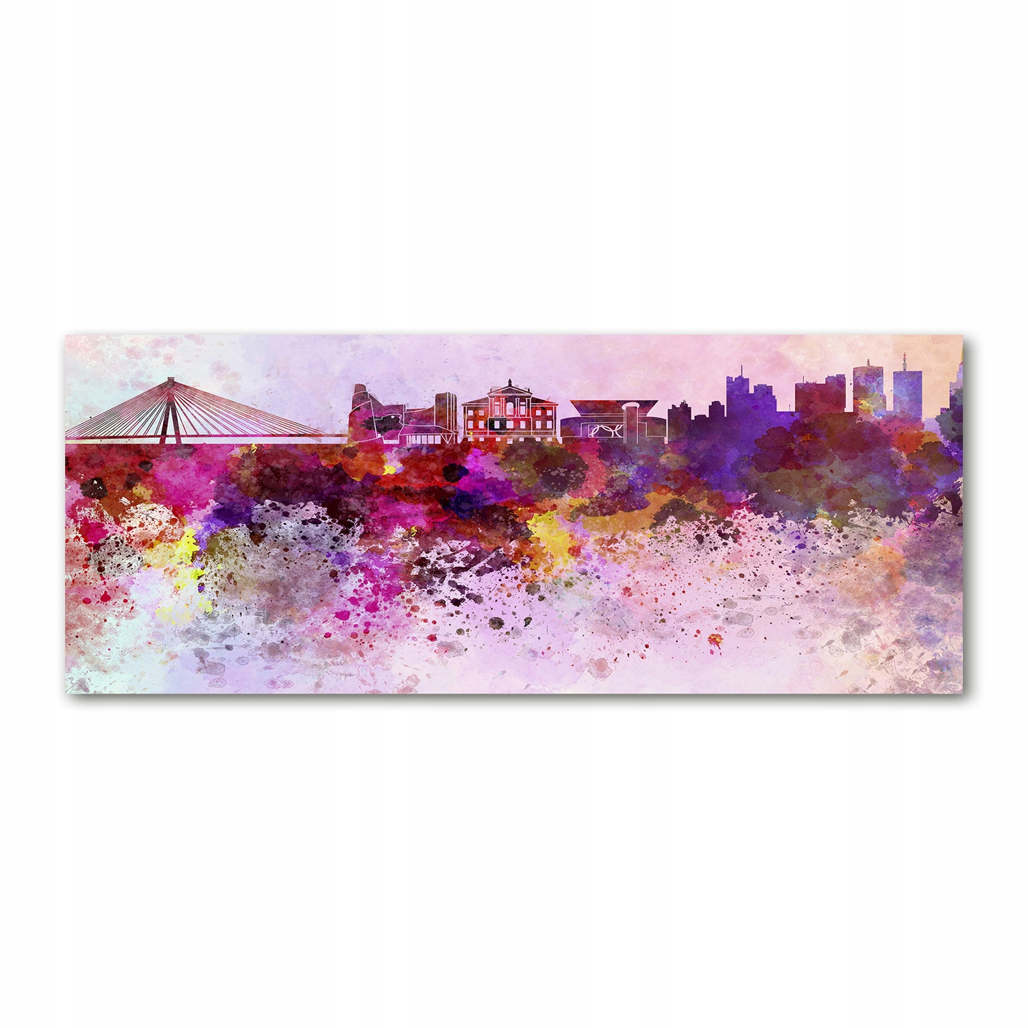 

Foto obraz szkło akryl Kolorowa Warszawa 125x50 cm