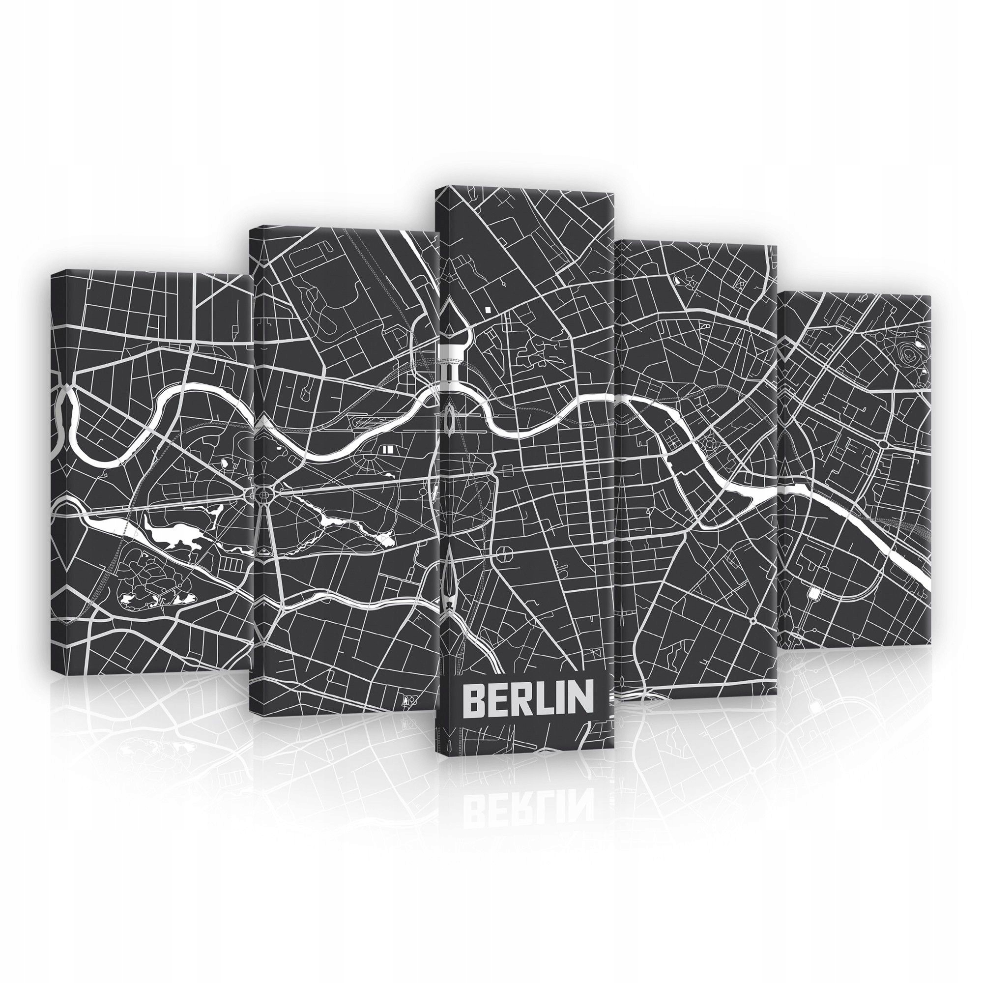 Obraz 100x60 Mapa Berlína modulární urbanismus minimalismus městská krajina