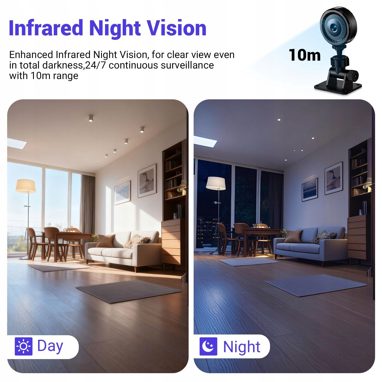 1080P WiFi Mini Kamera Zewnętrzna z Nocnym Widzeniem i Detekcją Ruchu — miniatura 2