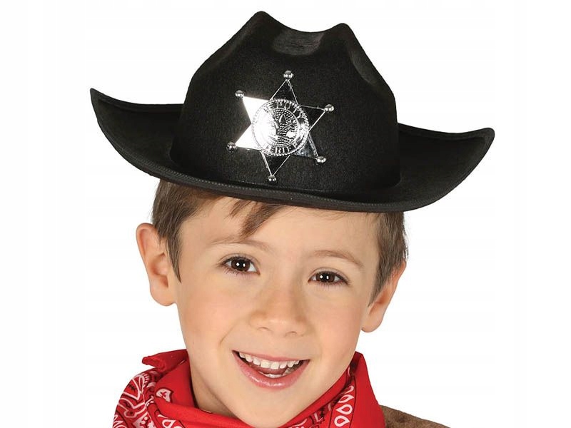 KAPELUSZ KOWBOJ DZIECIĘCY FILCOWY CZARNY
