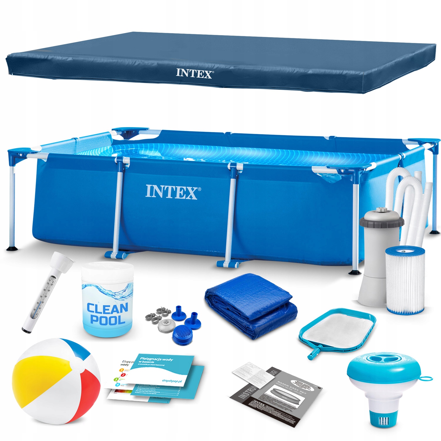 Záhradný Rámový Bazén 300X200X75 CM Sada 15V1 Príslušenstvo Intex