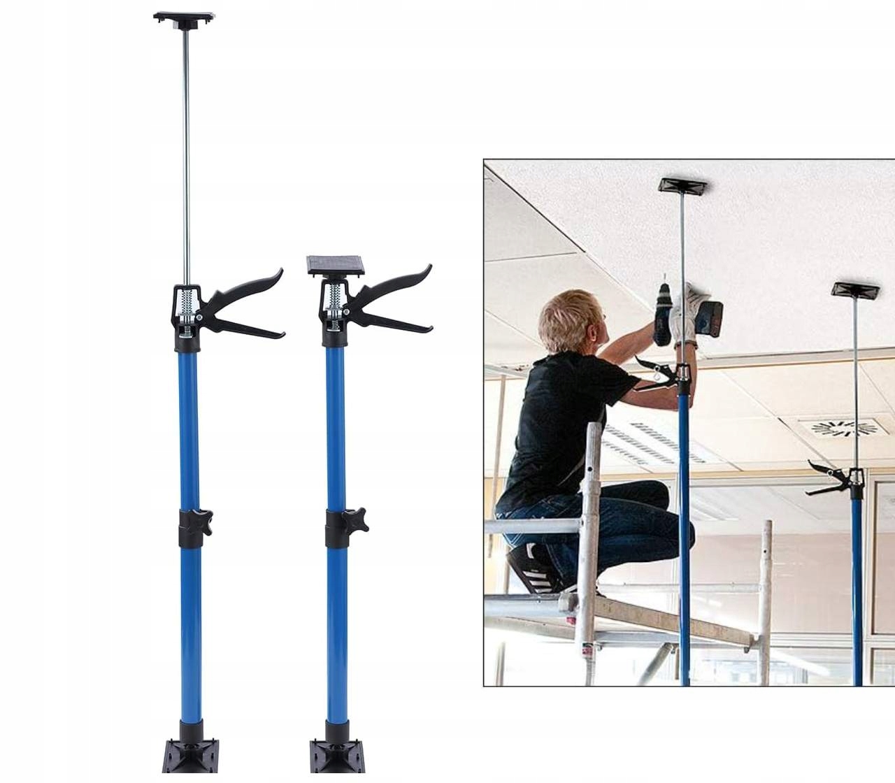 2x Teleskopická Stropní Podpěra Rozpěrná Zvedák Pro Desky Gk 115-290 cm