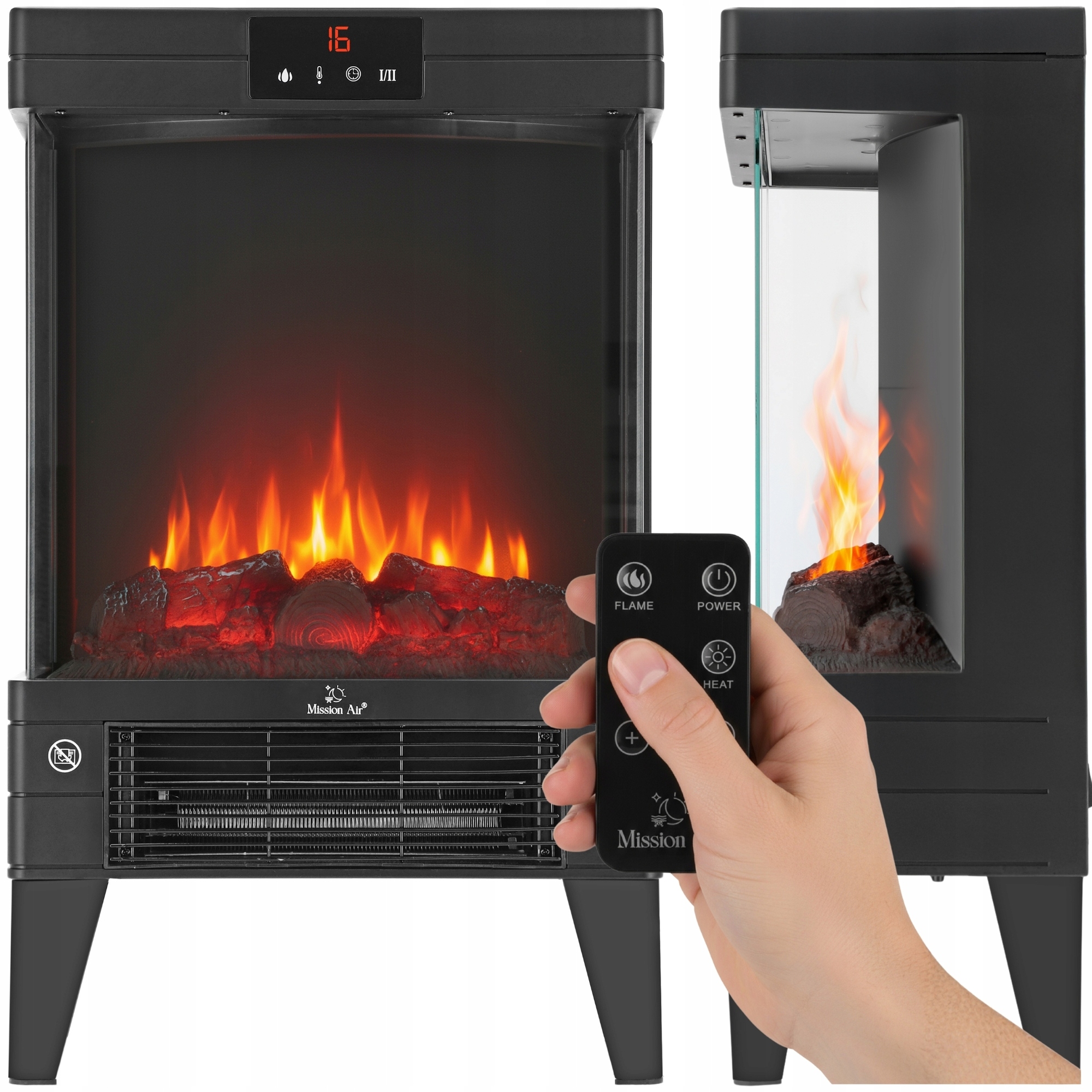 Elektrický Krb Termoventilátor Ohrievač S Efektom Plameňa 2000W