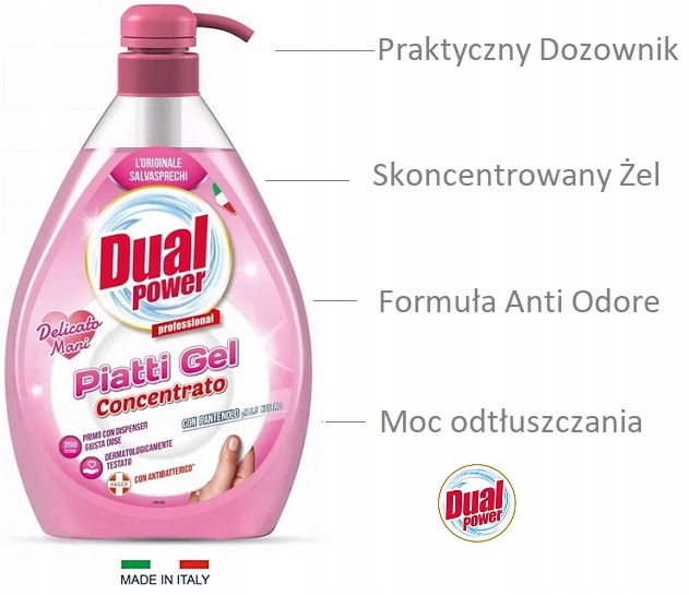 

Dual Power Patti Gel do naczyń 1L Delikatne dłonie