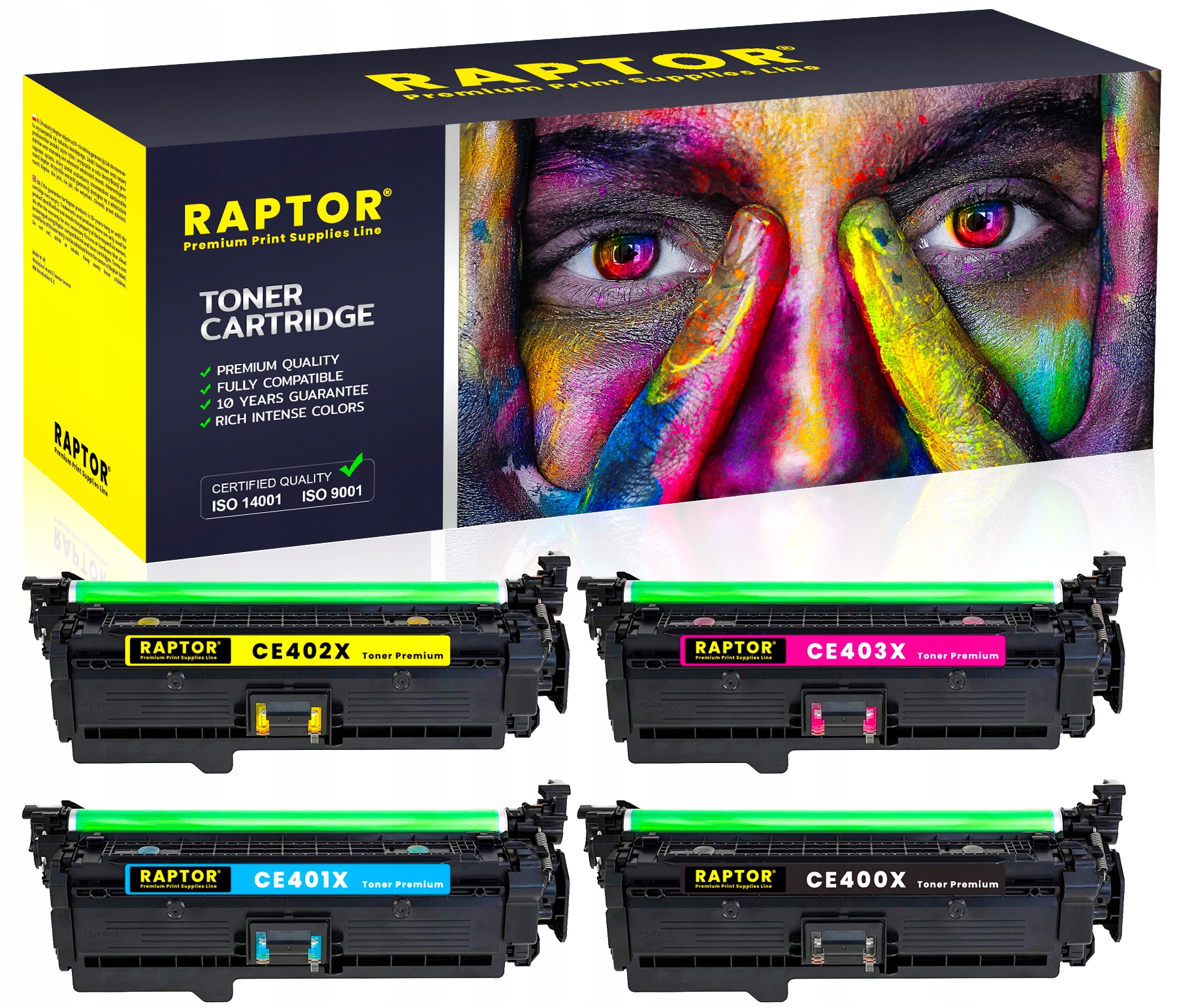 4xTONER Pro Hp CE400X 401A 402A 403A M551 M570 M575