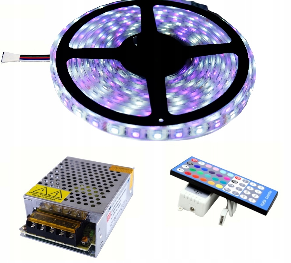 Set Led pásek 300 Smd Rgbw 5050 IP68 dálkový ovladač 5 m