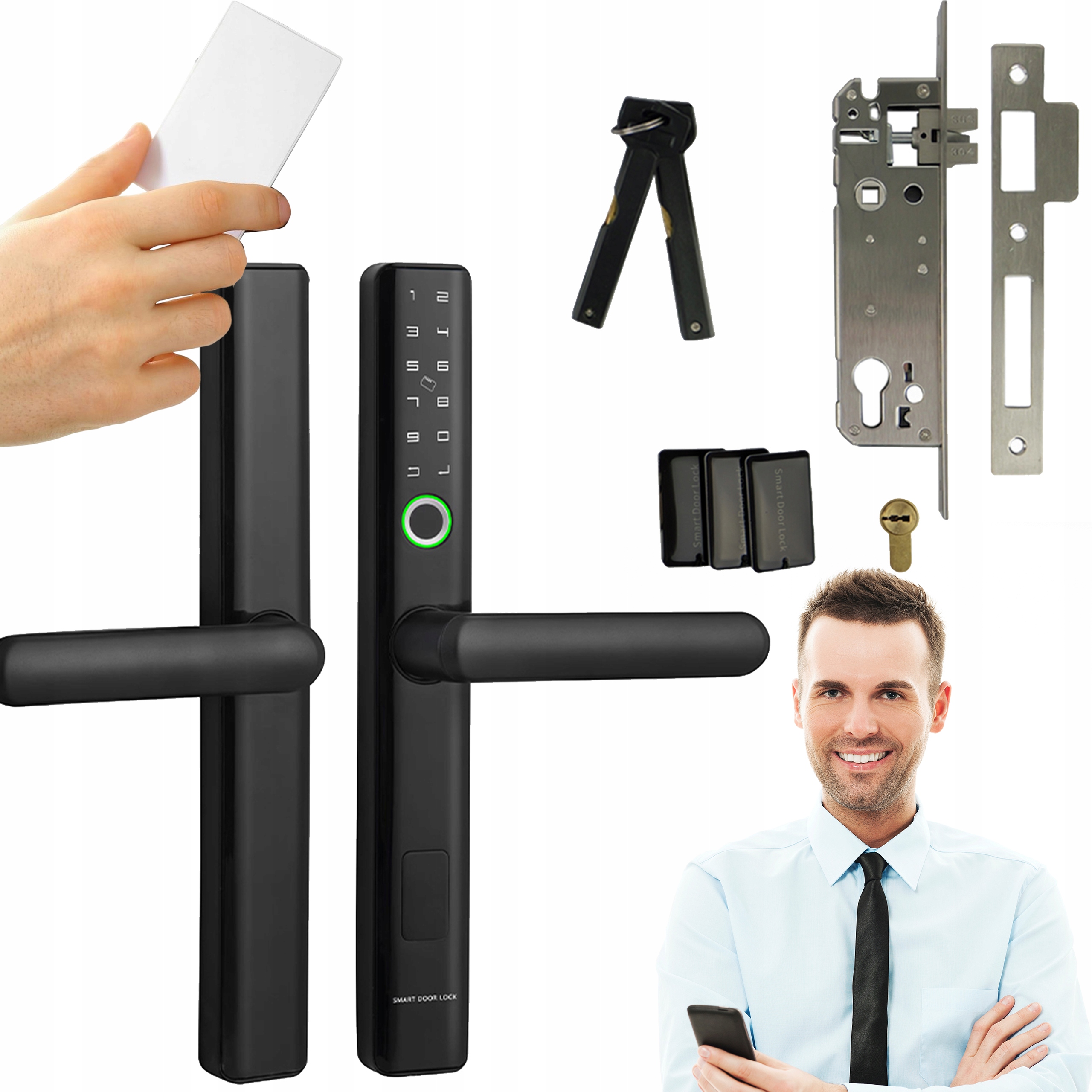 Elektronická Klika Inteligentní Zámek Tloušťka Dveří 41 – 55 mm Rfid