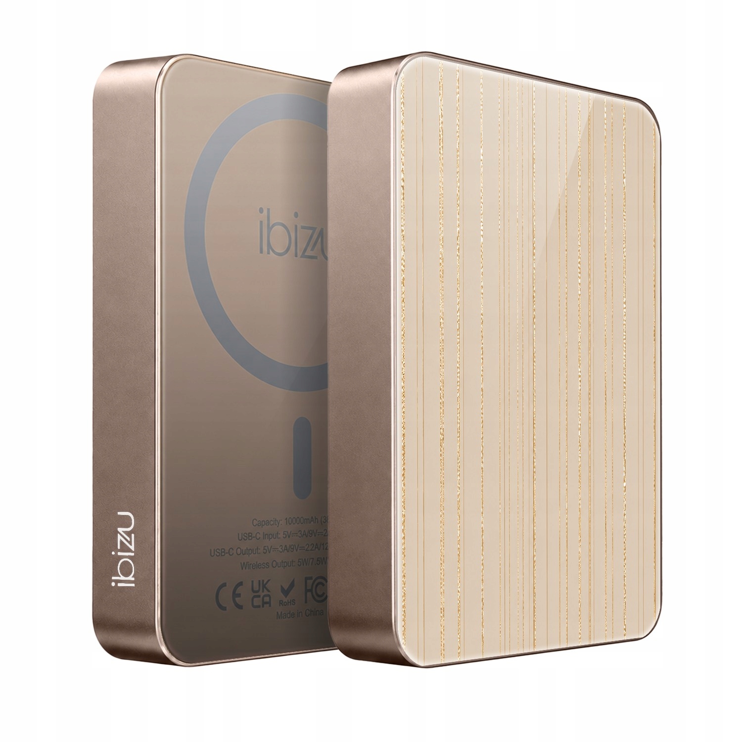 Powerbank Ibizu MagPower 10 000 mAh, tytan pustynny, Nici złotego blasku