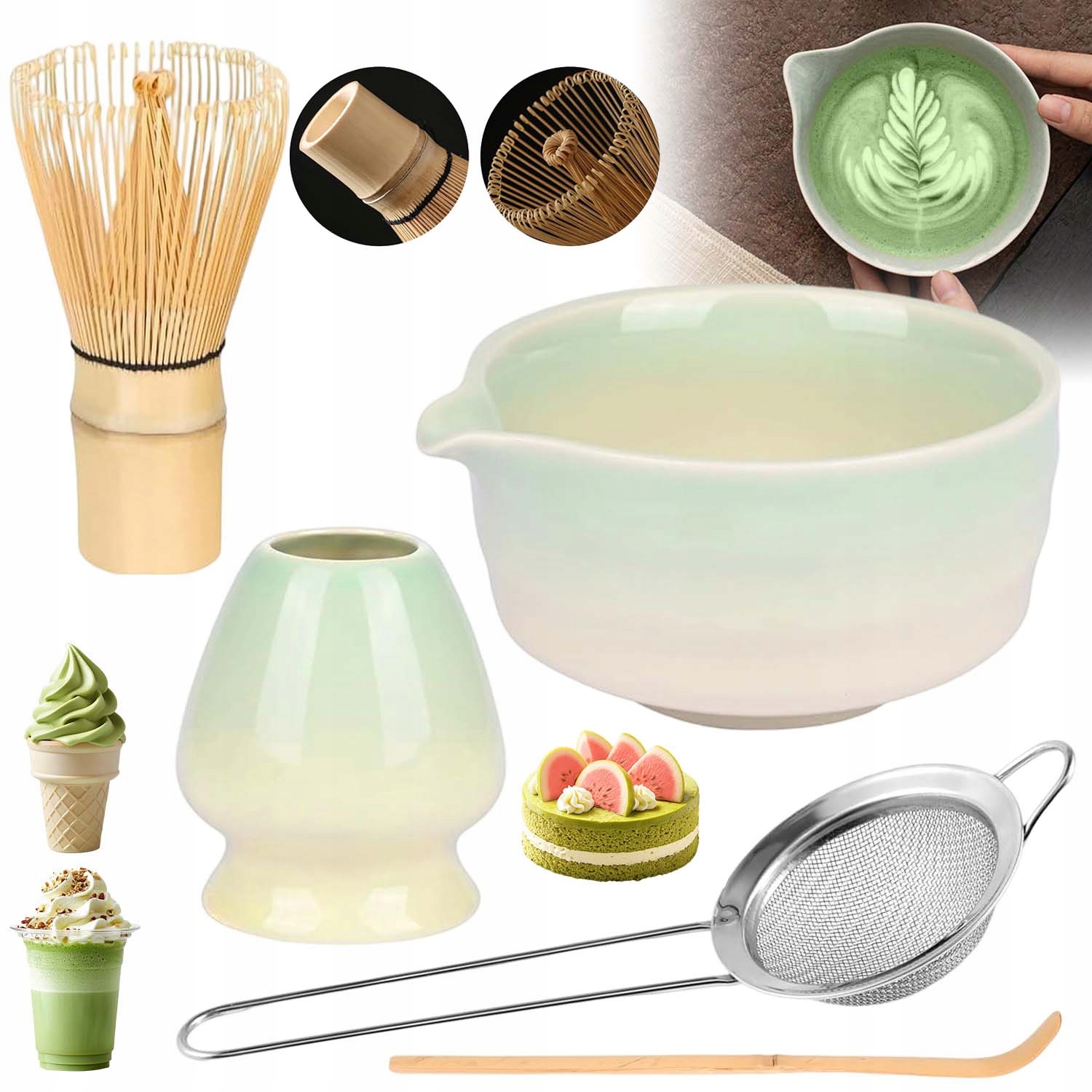 Levně 5 Ks Sada Nástrojů Pro Výrobu Matchy, Sada Pro Přípravu Matchy