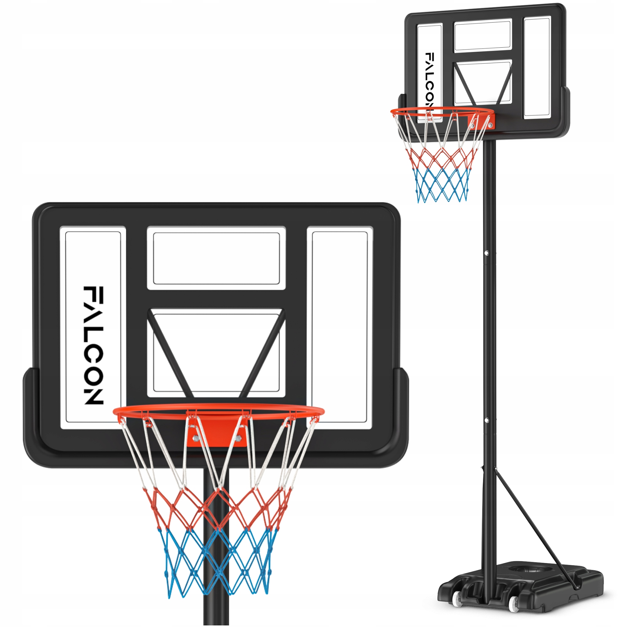 Kosz Do Koszykówki Wolnostojący Regulowany Stabilny Mobilny Falcon Junior 2