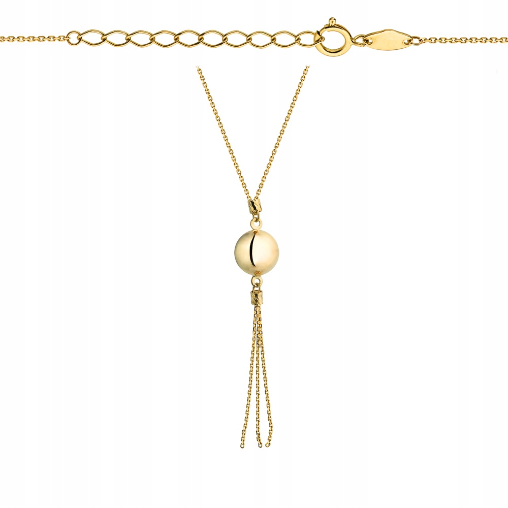 Zlatý Náhrdelník 585 Kulička s závěsnými řetízky