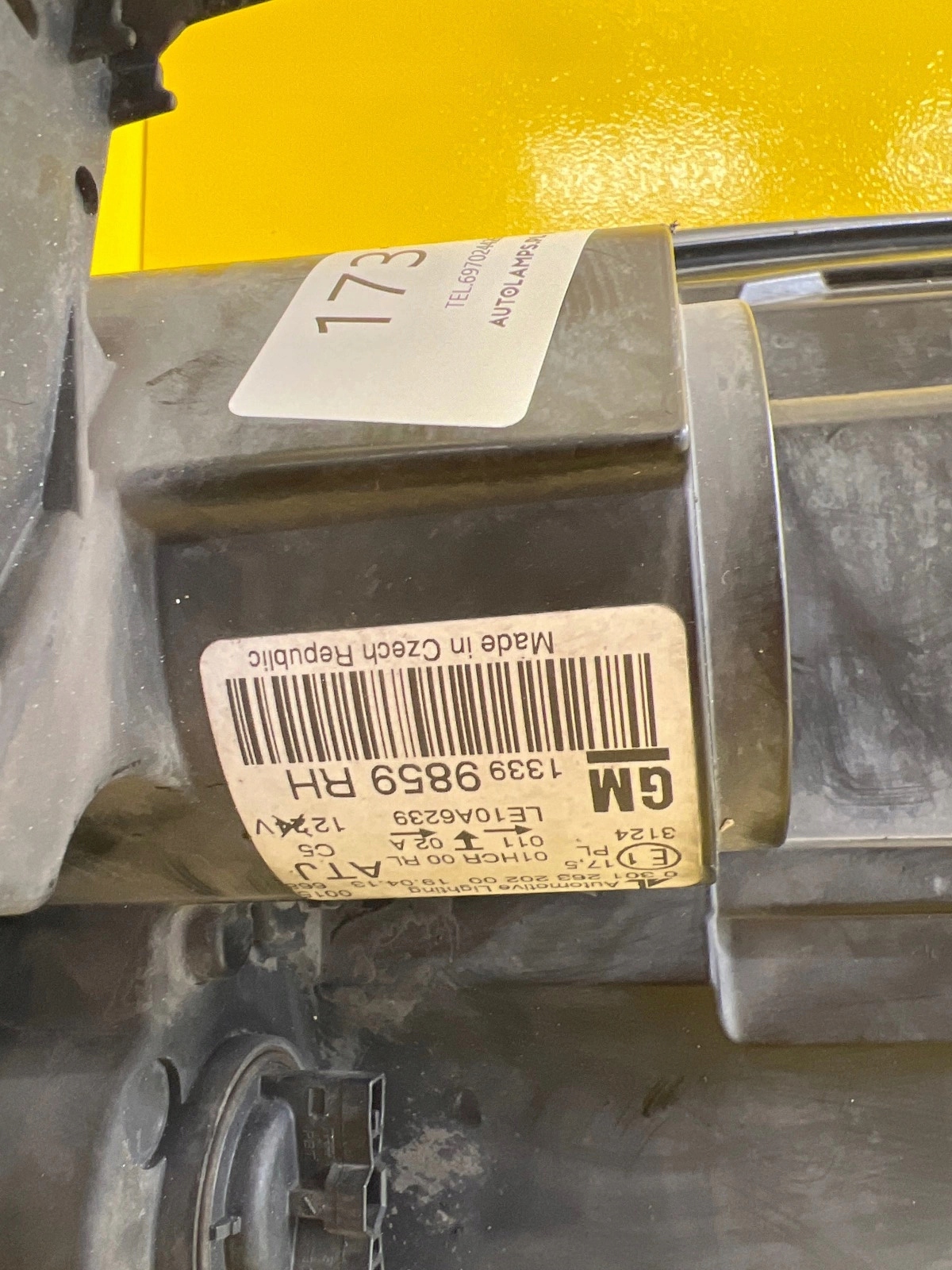 light right OPEL ZAFIRA C TOURER 12-16 lens