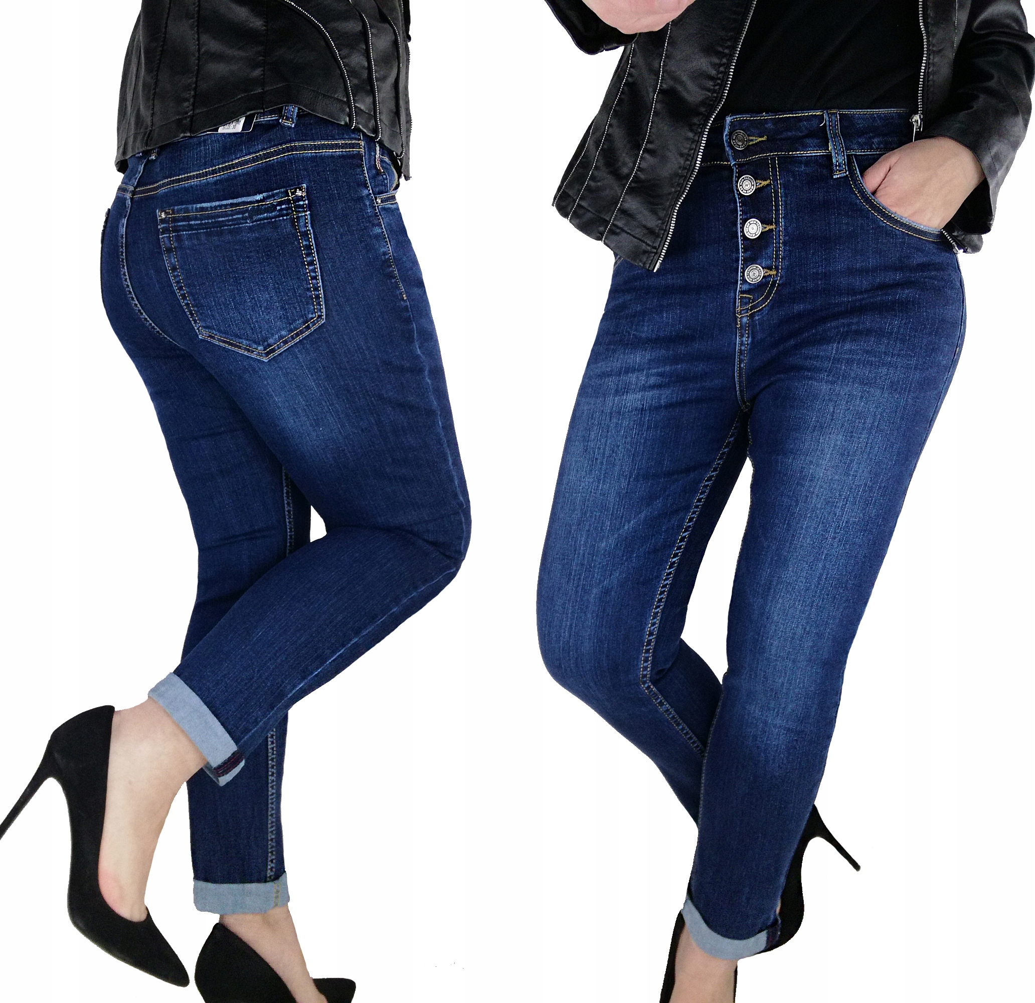 

Hitowe Jeansy Boyfriend Guziki 33 XXL/3XL