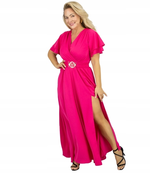 Šaty dlouhé maxi Elegantní a elegantní s páskem L