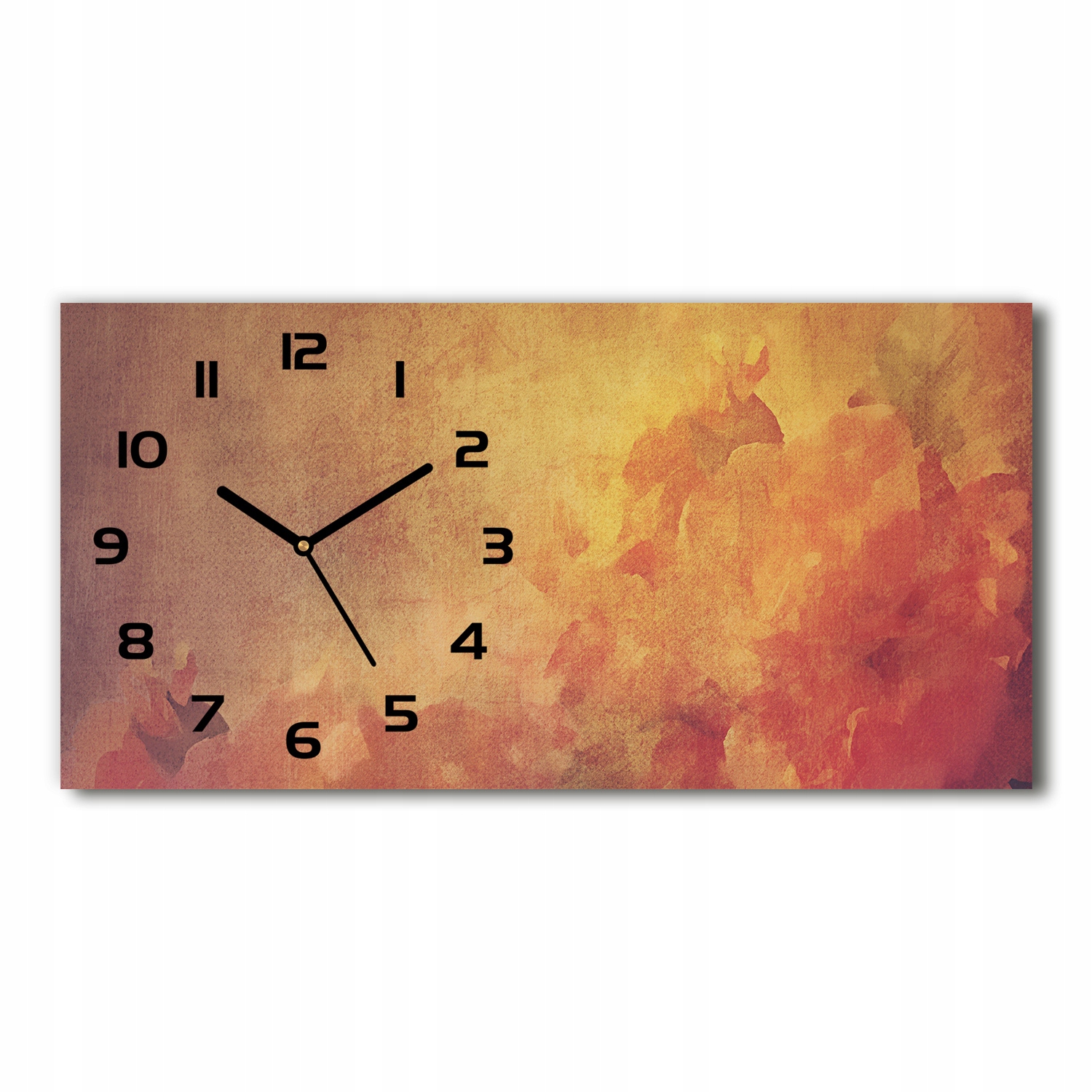 

Szklany zegar ścienny do salonu Kwiaty 60x30 cm