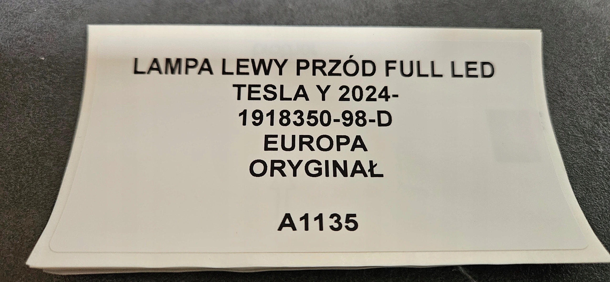light left front FULL LED TESLA Y JUNIPER 24-EUROPA original 1918350-98-D