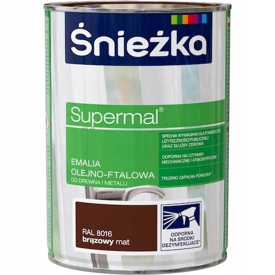 Śnieżka Emalia Olejno-ftalowa 5l Brązowy Połysk RAL8016