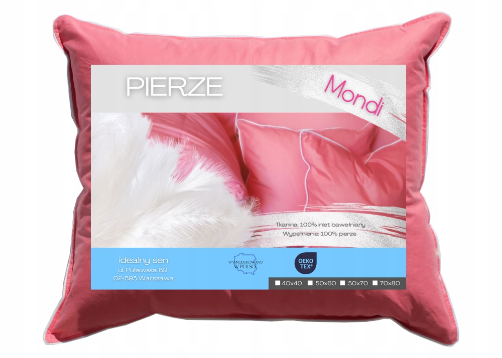 Ideální Spánek Polštář Pere 70x80 2000g Mondi 100% Pere