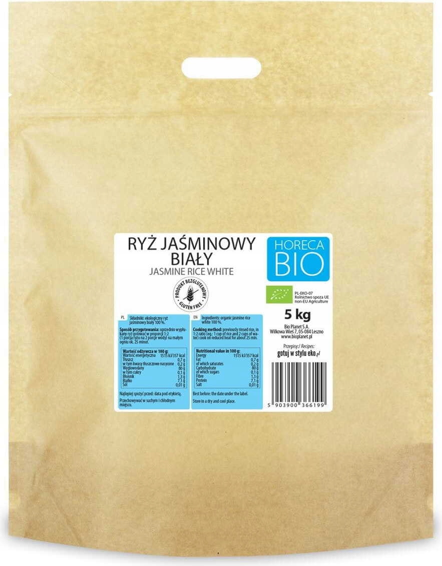 Jasmínová Rýže Bílá Bezlepková Bio 5 kg Horeca