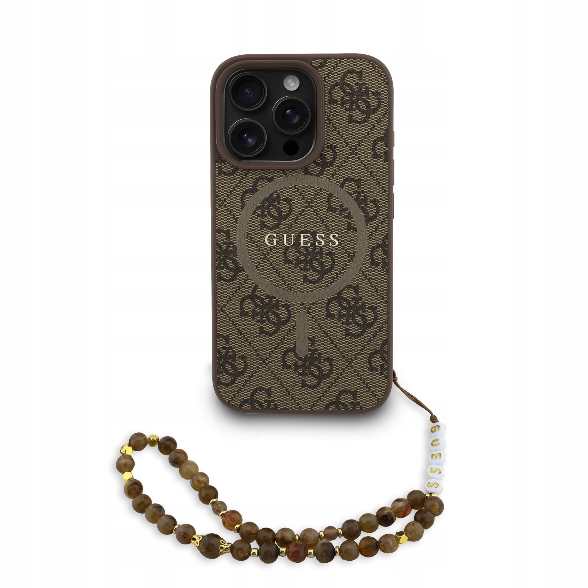 Guess etui Pu Leather MagSafe do iPhone 15 Pro Max zawieszka na nadgarstek