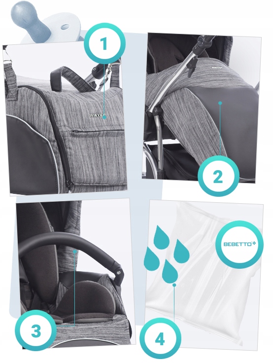 WÓZEK BEBETTO 2W1 BRESSO PREMIUM CLASS SILVER 02 Model Bresso Premium Class