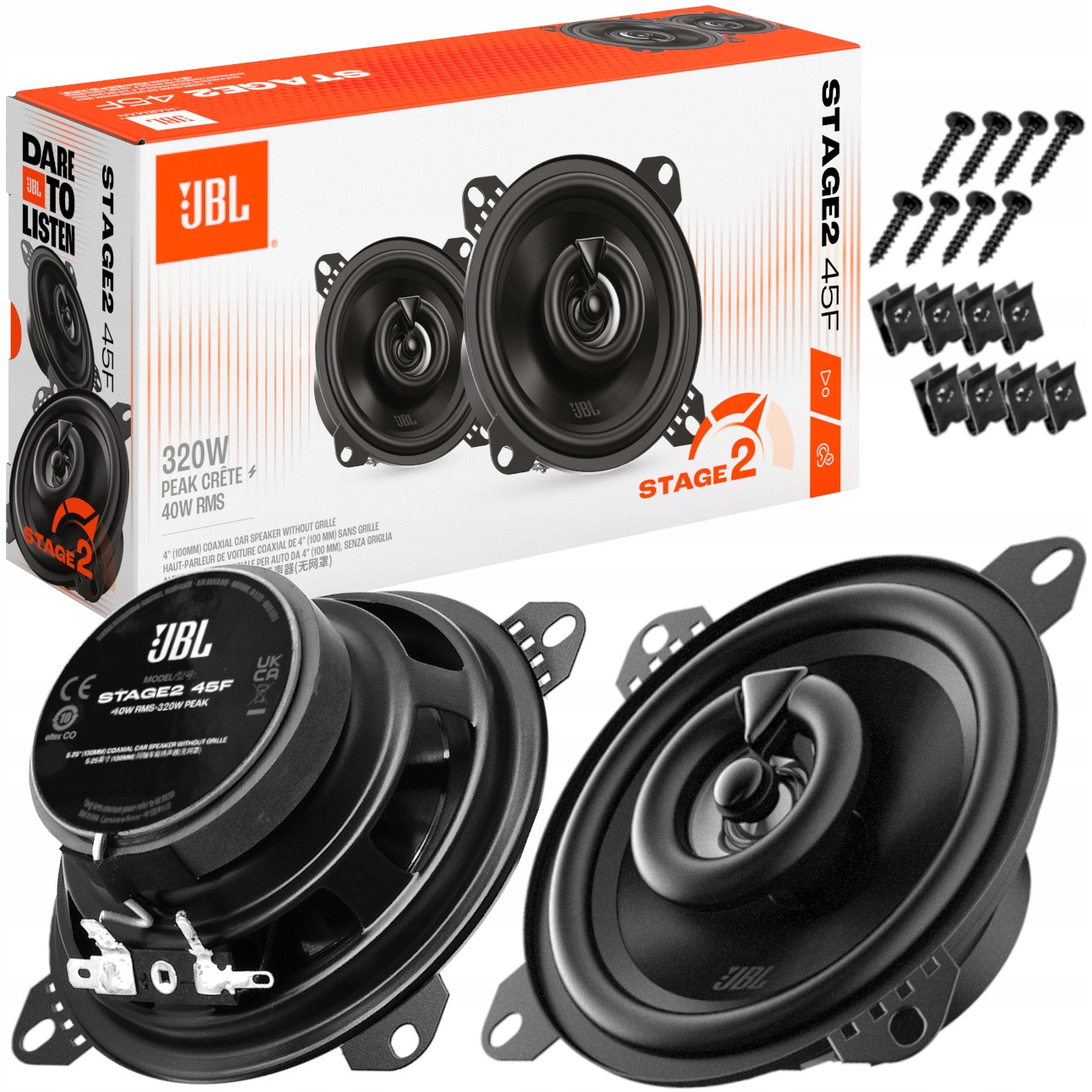 Jbl Stage2 45F 4" 320W 10 cm 100 mm Głośniki Samochodowe 2-Drożne